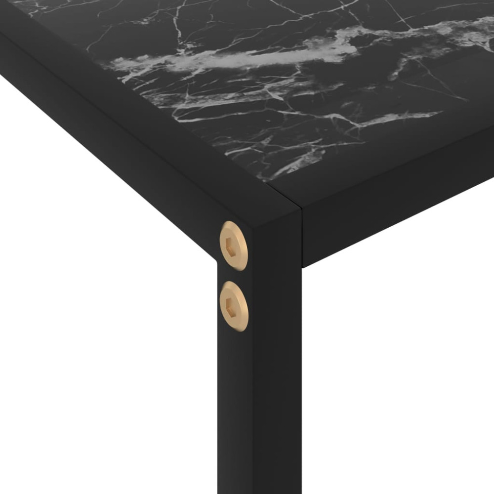Produktbild för Konsolbord svart 100x35x75 cm härdat glas