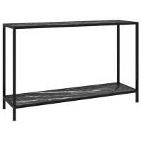 Produktbild för Konsolbord svart 120x35x75 cm härdat glas