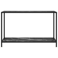 Produktbild för Konsolbord svart 120x35x75 cm härdat glas