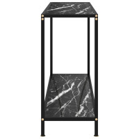 Produktbild för Konsolbord svart 120x35x75 cm härdat glas