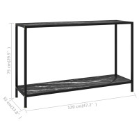 Produktbild för Konsolbord svart 120x35x75 cm härdat glas