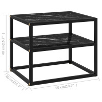 Miniatyr av produktbild för Konsolbord svart 50x40x40 cm härdat glas