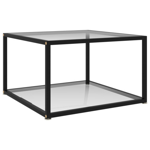 vidaXL Soffbord transparent 60x60x35 cm härdat glas