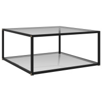 Produktbild för Soffbord genomskinligt 80x80x35 cm härdat glas