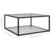 Produktbild för Soffbord genomskinligt 80x80x35 cm härdat glas