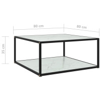 Miniatyr av produktbild för Soffbord vit 80x80x35 cm härdat glas