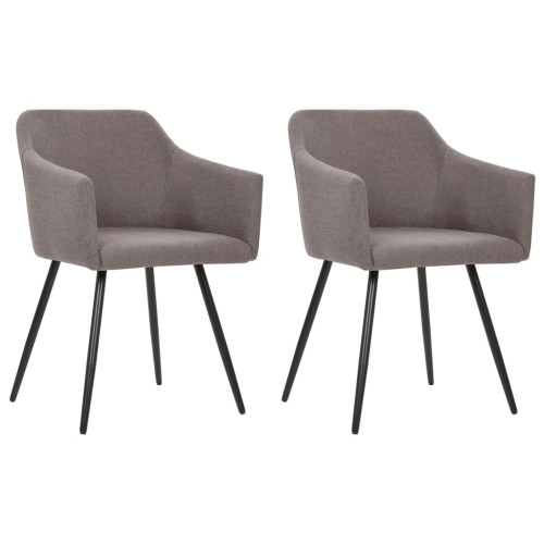 vidaXL Matstolar 2 st taupe tyg