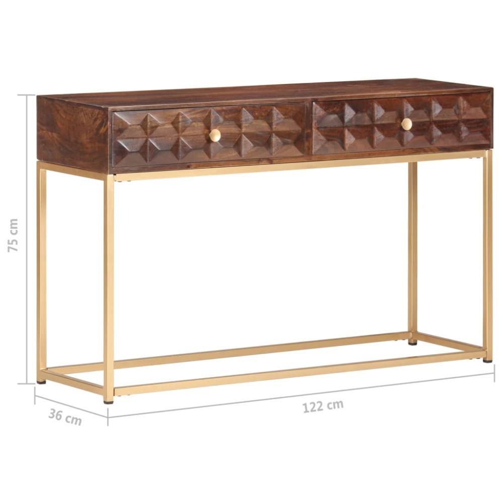 Produktbild för Konsolbord 122x36x75 cm massivt mangoträ