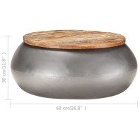 Produktbild för Soffbord grå 68x68x30 cm massivt återvunnet trä