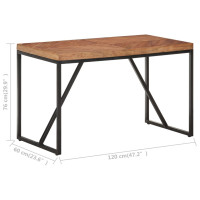 Produktbild för Matbord 120x60x76 cm massivt akaciaträ och mangoträ