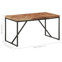 Produktbild för Matbord 140x70x76 cm massivt akaciaträ och mangoträ
