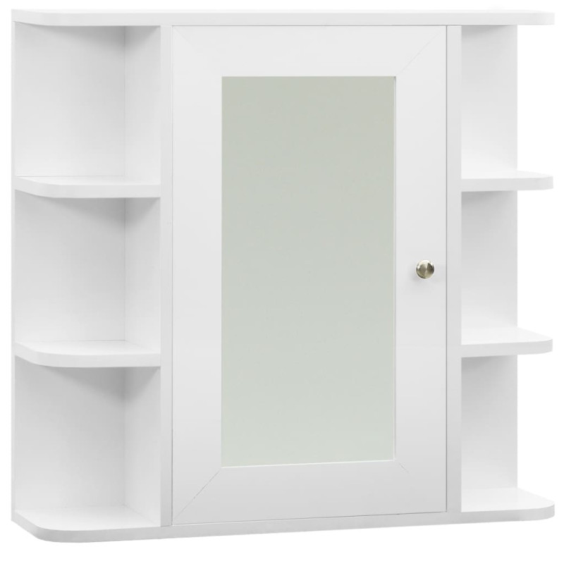 Produktbild för Spegelskåp för badrum vit 66x17x63 cm MDF