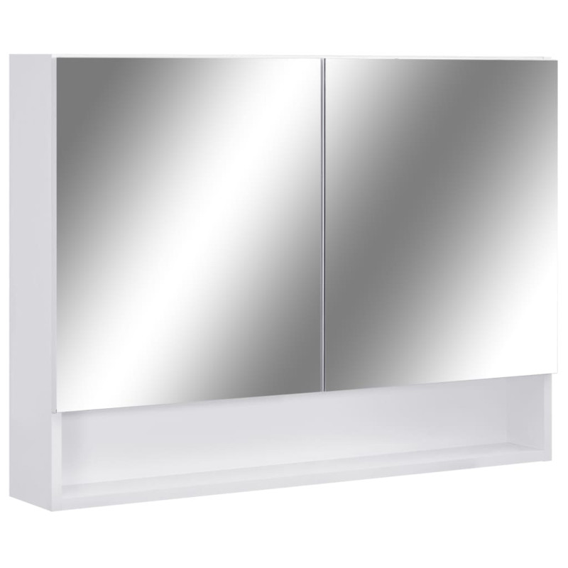Produktbild för LED-Spegelskåp för badrum vit 80x15x60 cm MDF