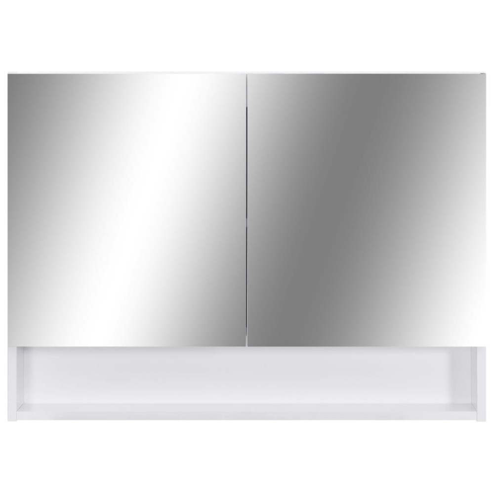 Produktbild för LED-Spegelskåp för badrum vit 80x15x60 cm MDF