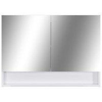 Produktbild för LED-Spegelskåp för badrum vit 80x15x60 cm MDF