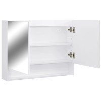 Produktbild för LED-Spegelskåp för badrum vit 80x15x60 cm MDF
