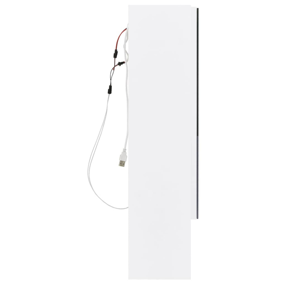 Produktbild för LED-Spegelskåp för badrum vit 80x15x60 cm MDF