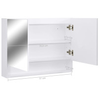 Produktbild för LED-Spegelskåp för badrum vit 80x15x60 cm MDF