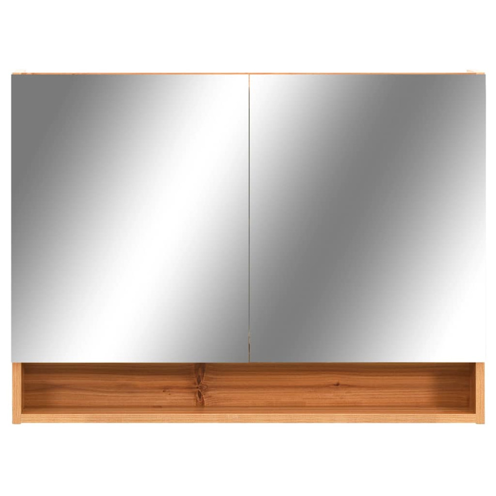 Produktbild för LED-Spegelskåp för badrum ek 80x15x60 cm MDF