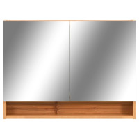 Produktbild för LED-Spegelskåp för badrum ek 80x15x60 cm MDF
