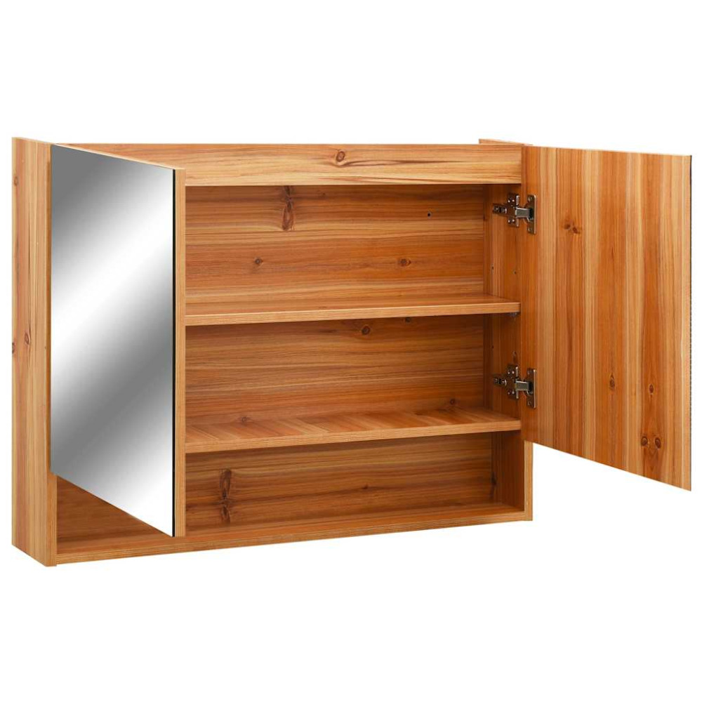 Produktbild för LED-Spegelskåp för badrum ek 80x15x60 cm MDF