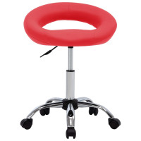 Produktbild för Snurrbar stol röd konstläder