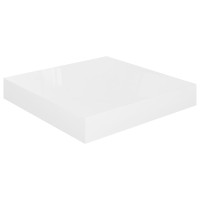 Produktbild för Svävande vägghylla vit högglans 23x23,5x3,8 cm MDF