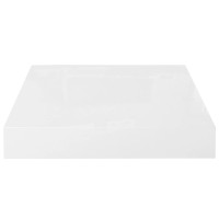 Produktbild för Svävande vägghylla vit högglans 23x23,5x3,8 cm MDF