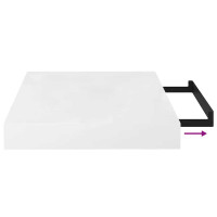 Produktbild för Svävande vägghyllor 4 st vit högglans 23x23,5x3,8 cm MDF