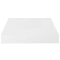 Produktbild för Svävande vägghyllor 4 st vit högglans 23x23,5x3,8 cm MDF