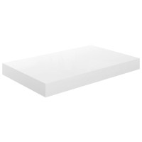 Produktbild för Svävande vägghylla vit högglans 40x23x3,8 cm MDF