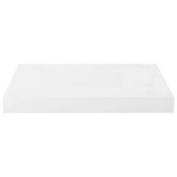 Produktbild för Svävande vägghyllor 2 st vit högglans 40x23x3,8 cm MDF