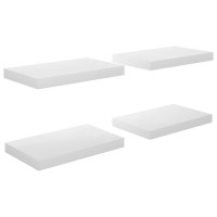 Produktbild för Svävande vägghyllor 4 st vit högglans 40x23x3,8 cm MDF