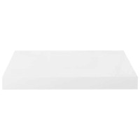 Produktbild för Svävande vägghyllor 4 st vit högglans 40x23x3,8 cm MDF