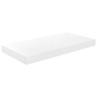 Produktbild för Svävande vägghylla vit högglans 50x23x3,8 cm MDF