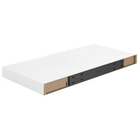 Produktbild för Svävande vägghylla vit högglans 50x23x3,8 cm MDF