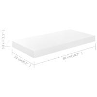 Produktbild för Svävande vägghylla vit högglans 50x23x3,8 cm MDF