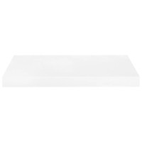 Produktbild för Svävande vägghyllor 2 st vit högglans 50x23x3,8 cm MDF