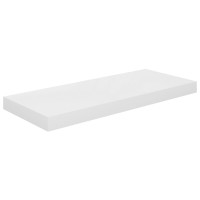 Produktbild för Svävande vägghylla vit högglans 60x23,5x3,8 cm MDF