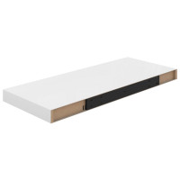 Produktbild för Svävande vägghylla vit högglans 60x23,5x3,8 cm MDF