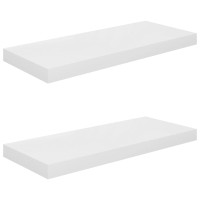 Produktbild för Svävande vägghyllor 2 st vit högglans 60x23,5x3,8 cm MDF