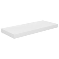 Produktbild för Svävande vägghyllor 2 st vit högglans 60x23,5x3,8 cm MDF