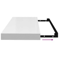 Produktbild för Svävande vägghyllor 4 st vit högglans 60x23,5x3,8 cm MDF