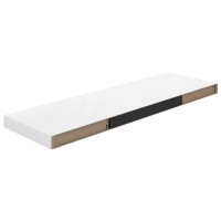 Produktbild för Svävande vägghyllor 2 st vit högglans 80x23,5x3,8 cm MDF