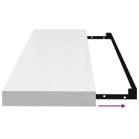 Produktbild för Svävande vägghyllor 4 st vit högglans 80x23,5x3,8 cm MDF