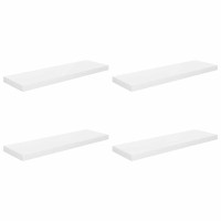 Produktbild för Svävande vägghyllor 4 st vit högglans 80x23,5x3,8 cm MDF