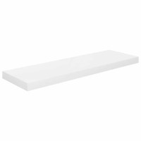 Produktbild för Svävande vägghyllor 4 st vit högglans 80x23,5x3,8 cm MDF