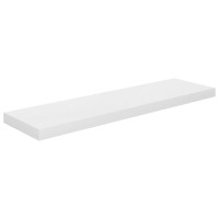 Produktbild för Svävande vägghylla vit högglans 90x23,5x3,8 cm MDF