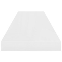 Produktbild för Svävande vägghylla vit högglans 90x23,5x3,8 cm MDF