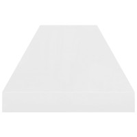 Produktbild för Svävande vägghyllor 2 st vit högglans 90x23,5x3,8 cm MDF